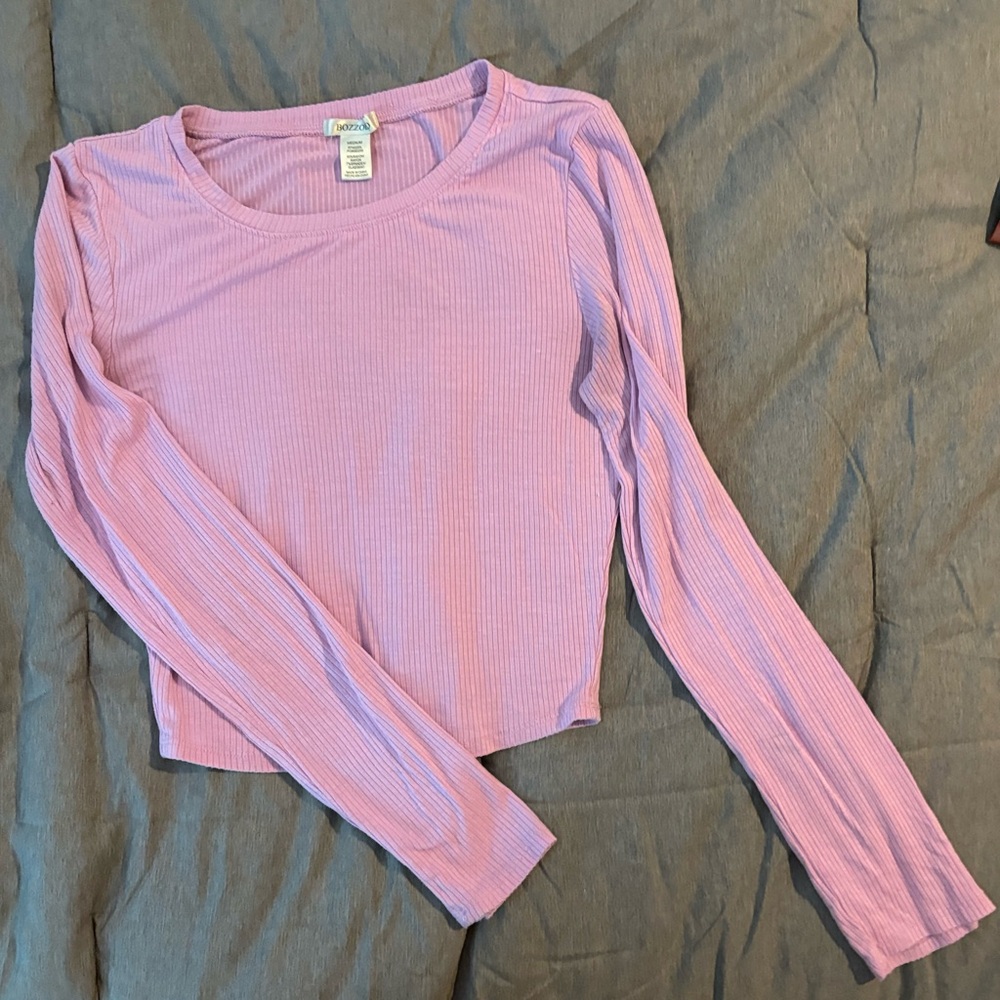 Bozzolo Pink Fitted Crop Blouse